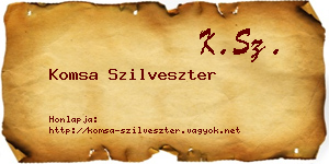 Komsa Szilveszter névjegykártya