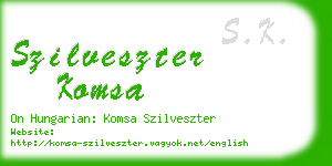 szilveszter komsa business card